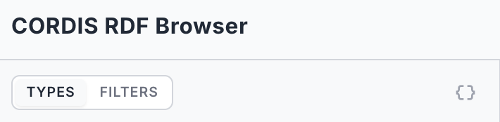 The Types sidebar header with Types and Filters tabs and the braces toggle button