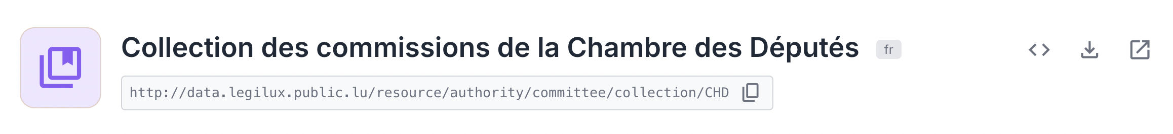 Details header showing title, URI, and action buttons