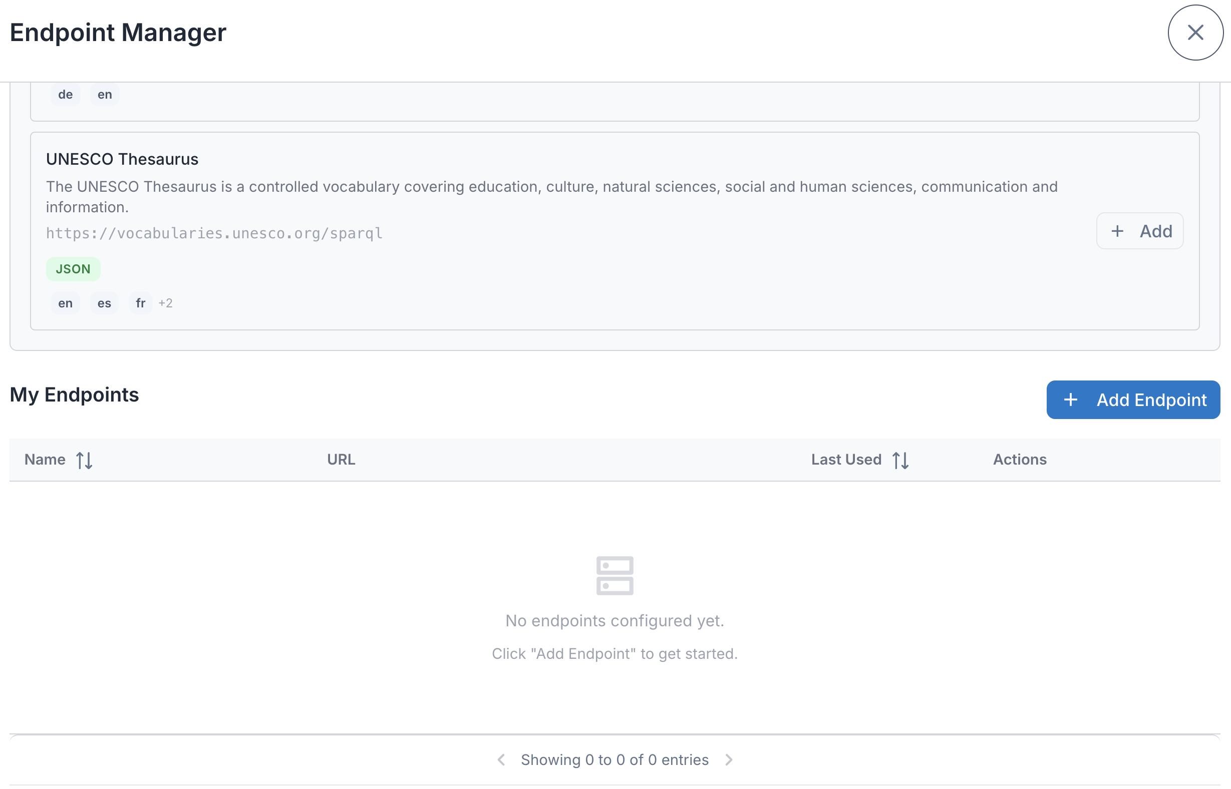 Endpoint Manager showing the Add Endpoint button