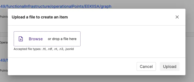 fig 3: File upload prompt for item creation